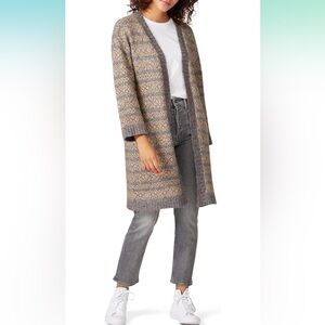 B.B. Dakota To Be Fair Isle Cardigan XS Gray and tan. NWOT